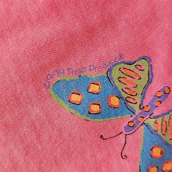 Y2K Vintage 90s Fresh Produce Bright Pink Butterfly Tank Unisex Medium - Picture 5 of 13
